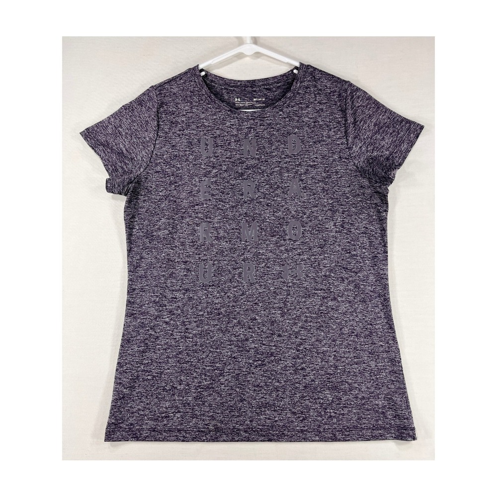Under Armour Womens HeatGear Purple Heather Space Dye Graphic T-Shirt MD
